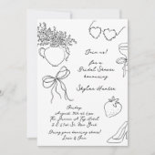 Modernes Retro Boho Doodle UAWG Brautparty Einladung (Vorderseite)