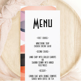 Modernes Retro Bold und Edgy Wedding Menu Menükarte