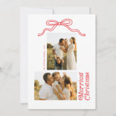 Modernes Retro Bow Frohe Weihnachten Foto (Vorderseite)
