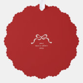 Modernes Retro Bows Foto Weihnachten Ornament Karte (Rückseite)