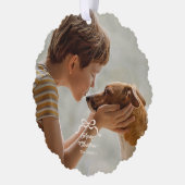 Modernes Retro Bows Foto Weihnachten Ornament Karte (Links)