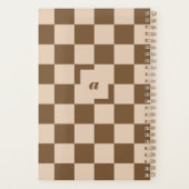 Modernes Retro-braunes, eckiges Muster-Foto Planer (Rückseite)