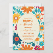 Modernes Retro-Brautparty der 70er Jahre Einladung (Vorderseite)