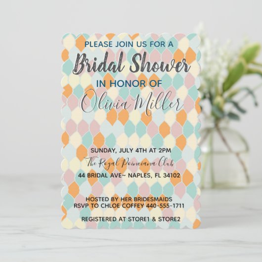 Modernes Retro | BRAUTPARTY Einladung (Stehend Vorderseite)