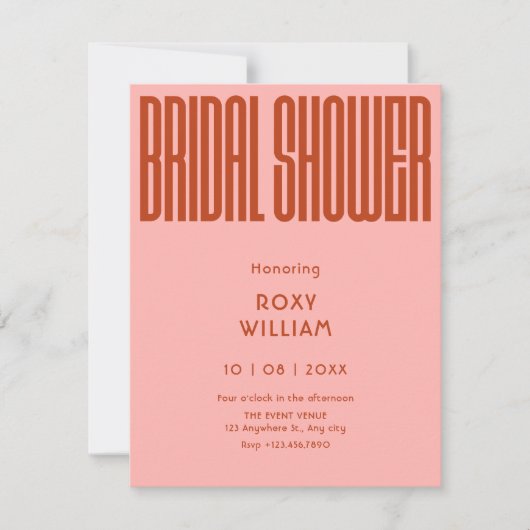 Modernes Retro-Brautparty Einladung (Vorderseite)