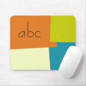 Modernes Retro Color Geometric Muster Monogram Mousepad (Mit Mouse)