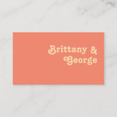Modernes Retro | Coral Flat Wedding Platzkarte (Rückseite)