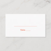 Modernes Retro | Coral Flat Wedding Platzkarte (Vorderseite)