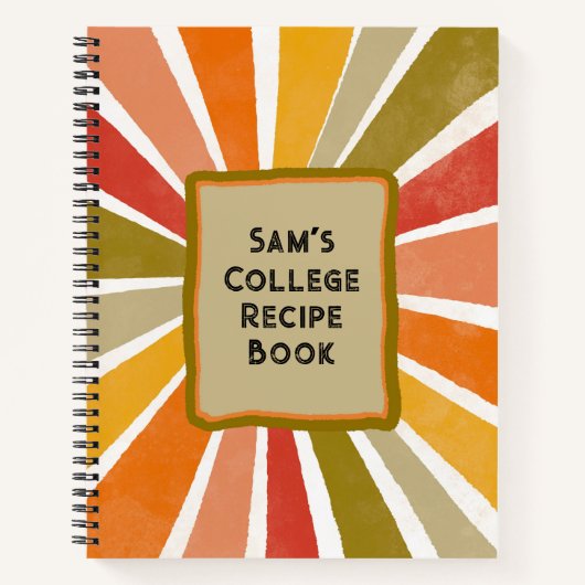 Modernes Retro Custom Favorite Uni Rezept Buch (Vorderseite)