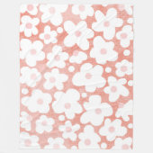 Modernes Retro Daisy Pink Terracotta Pattern Fleecedecke (Vorderseite)