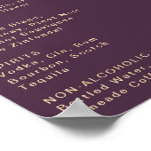 Modernes Retro-Dark-Lila Hochzeitspinzwurzel-Zeich Poster (Ecke)