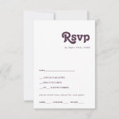 Modernes Retro | Dark Lila Menu Choice RSVP Card (Vorderseite)