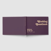 Modernes Retro | Dark Lila Wedbook Gästebuch (Voll)