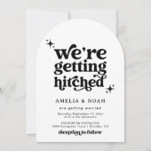 Modernes Retro, das wir heftige Hochzeitseinladung Einladung (Vorderseite)