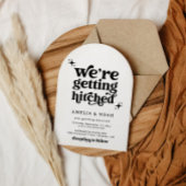 Modernes Retro, das wir heftige Hochzeitseinladung Einladung