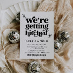 Modernes Retro, das wir heftige Hochzeitseinladung Einladung<br><div class="desc">Dies ist eine moderne, minimalistische 70er Jahre inspirierte Hochzeitseinladung mit einem Sans Serif Schriftart und groovy Vintagen Schriftart. Diese Retro-Hochzeitseinladung kommt mit einer optionalen Rückseite, wo Sie Ihr eigenes Foto zeigen können. // Für passende Designs, suchen Sie CHARLI im Sincerely By Nicole Zazzle Store. * Wenn Ihnen dieses Design gefällt,...</div>