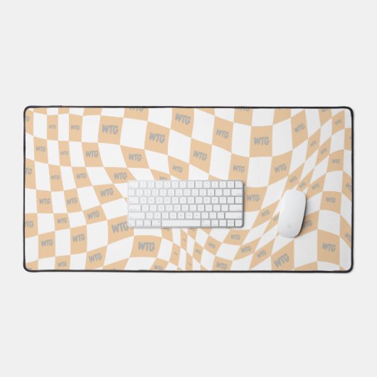 Modernes Retro-Design in beige und grau Schreibtischunterlage (Tastatur & Maus)