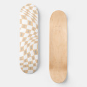 Modernes Retro-Design in beige und grau Skateboard (Vorderseite)