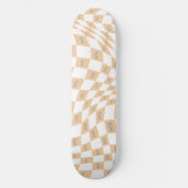 Modernes Retro-Design in beige und grau Skateboard (Vorderseite)