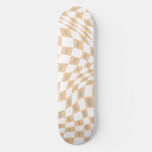 Modernes Retro-Design in beige und grau Skateboard (Vorderseite)