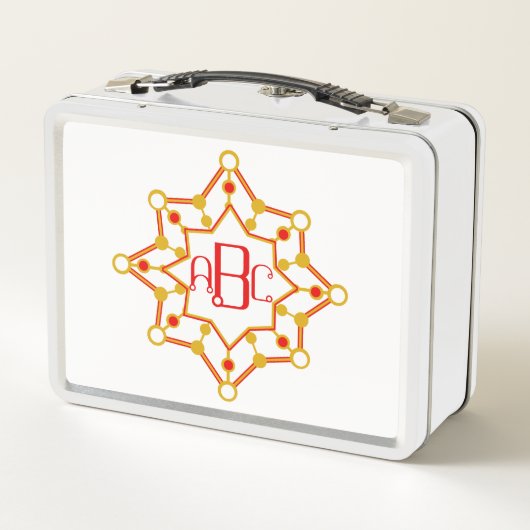 Modernes Retro-Design Mitte des Jahrhunderts Metall Brotdose (Rückseite)