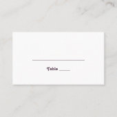 Modernes Retro | Dunkle Lila Flach-Hochzeit Platzkarte (Vorderseite)