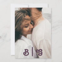 Modernes Retro | Dunkles Lila Lässiges Foto Monogr