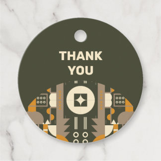 Modernes Retro Earth Tone Geometric Price Tag Geschenkanhänger