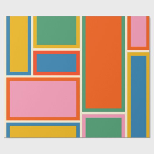 Modernes Retro-Farbiges Minimalistisch geometrisch Geschenkpapier (Flach)