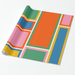 Modernes Retro-Farbiges Minimalistisch geometrisch Geschenkpapier