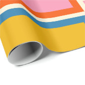 Modernes Retro-Farbiges Minimalistisch geometrisch Geschenkpapier (Rolleneckpunkt)