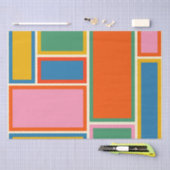 Modernes Retro-Farbiges Minimalistisch geometrisch Seidenpapier (Handwerk)