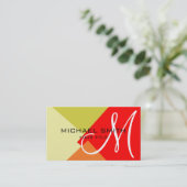 Modernes Retro-Farbmuster Monogramm #13 Visitenkarte (Stehend Vorderseite)