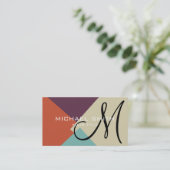Modernes Retro-Farbmuster Monogramm #7 Visitenkarte (Stehend Vorderseite)