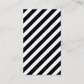 MODERNES RETRO fett diagonal gestreift Schwarz-wei Visitenkarte (Rückseite)