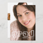 Modernes Retro | Foto Grad Ankündigung (Vorne/Hinten)