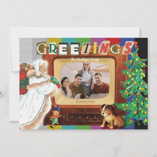 Modernes Retro-Foto Weihnachtsgeschäft Feiertagskarte (Vorderseite)