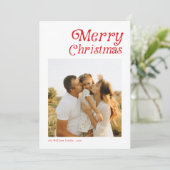 Modernes Retro Frohe Weihnachten Foto (Stehend Vorderseite)