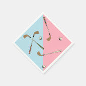 Modernes Retro Golf Golfer Pink Blau Muster Serviette (Ecke)