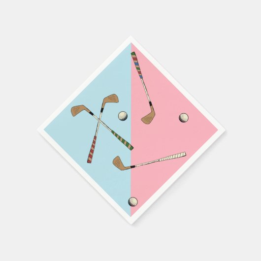 Modernes Retro Golf Golfer Pink Blau Muster Serviette (Ecke)