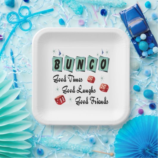 Modernes Retro Good Friends Bunco Pappteller (Party)