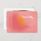Modernes Retro-Gradient Rosa Orange-Foto Save The Date (Vorne/Hinten)