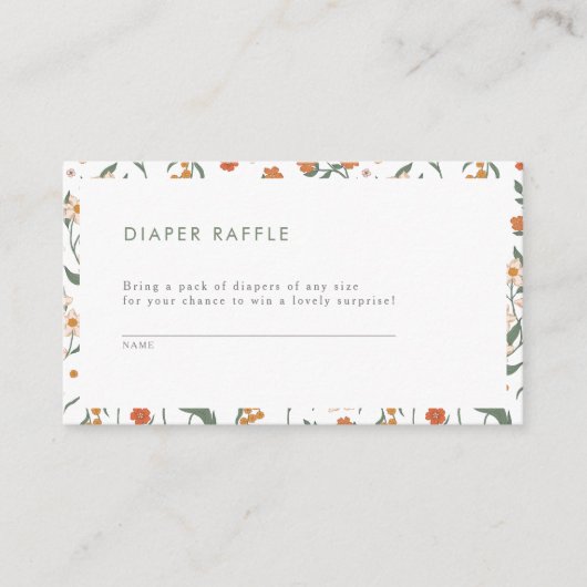 Modernes Retro Groovy Diaper Raffle Game Begleitkarte (Vorderseite)
