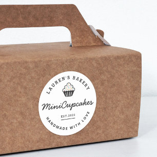Modernes Retro-Heimbäckerei-Logo Selbstgemachte Cu Runder Aufkleber