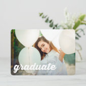 Modernes RETRO High School 2 Foto Abschluss Ankündigung (Stehend Vorderseite)