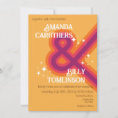 Modernes Retro-Hochzeitsdesign Einladung (Vorderseite)