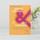 Modernes Retro-Hochzeitsdesign Einladung (Stehend Vorderseite)