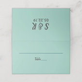 Modernes Retro | Hochzeitsfeier Platzkarte (Außenseite Aufgefaltet)