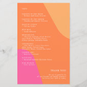 Modernes Retro-Hochzeitsprogramm (Rückseite)