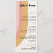 Modernes Retro-Hochzeitsprogramm der 70er Jahre Programm (Rückseite)